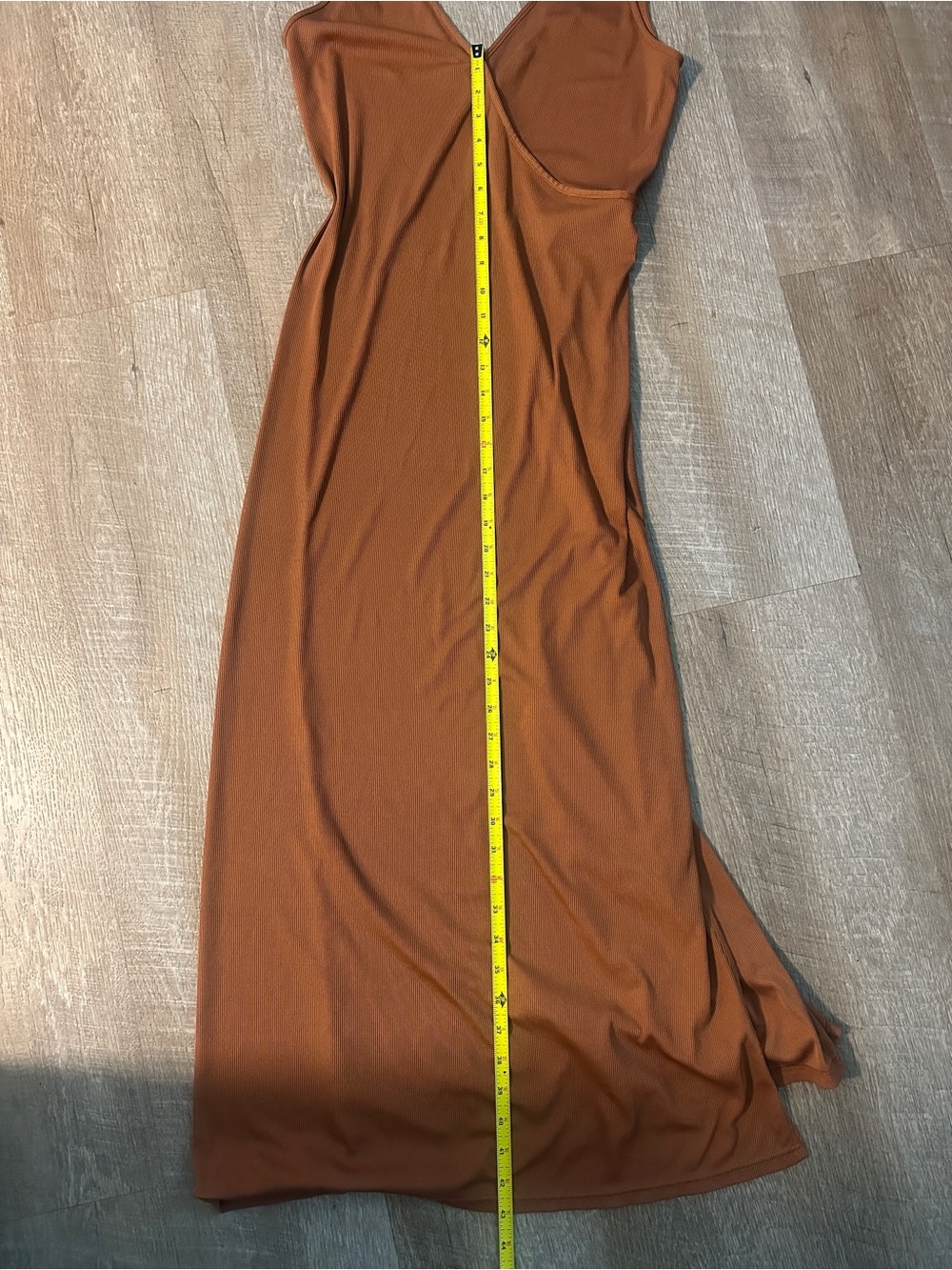 Victoria's Secret Rust Brown V-Neck Ribbed Maxi Dress - Picture 7 of 7